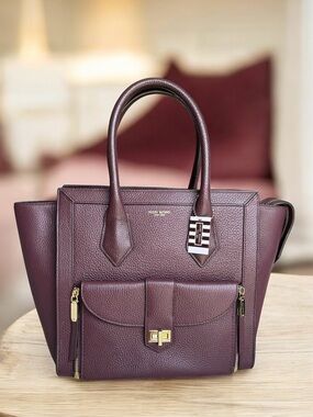 🆕 Henri Bendel Rivington Tote Bag Burgundy Satchel
